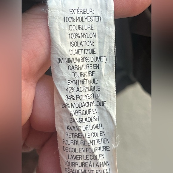 LL Bean Women M Long Goose Down Parka Brown Winter Cold Weather Jacket NO Hood - Picture 9 of 13